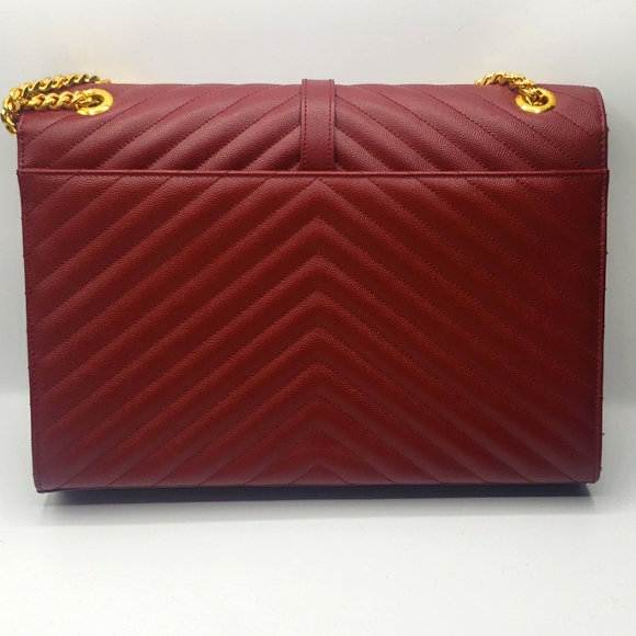YVES SAINT LAURENT BAG SIZE LARGE COLOR BURGUNDY 100% Authentic NEW - Picture 2 of 12